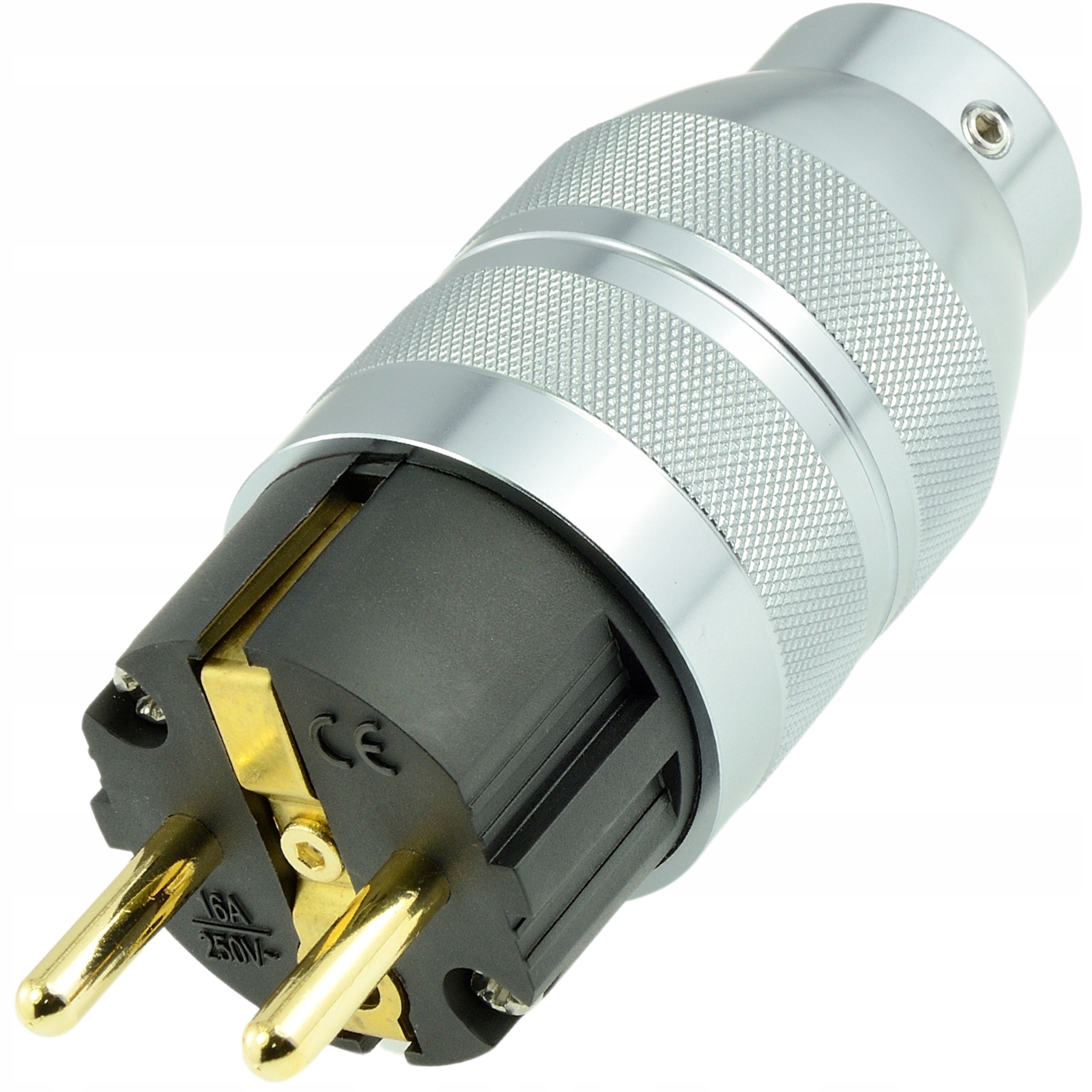 Napájecí Síťový Konektor Schuko Zlacený Samec Auden WZ9-2P-G Max 18 mm