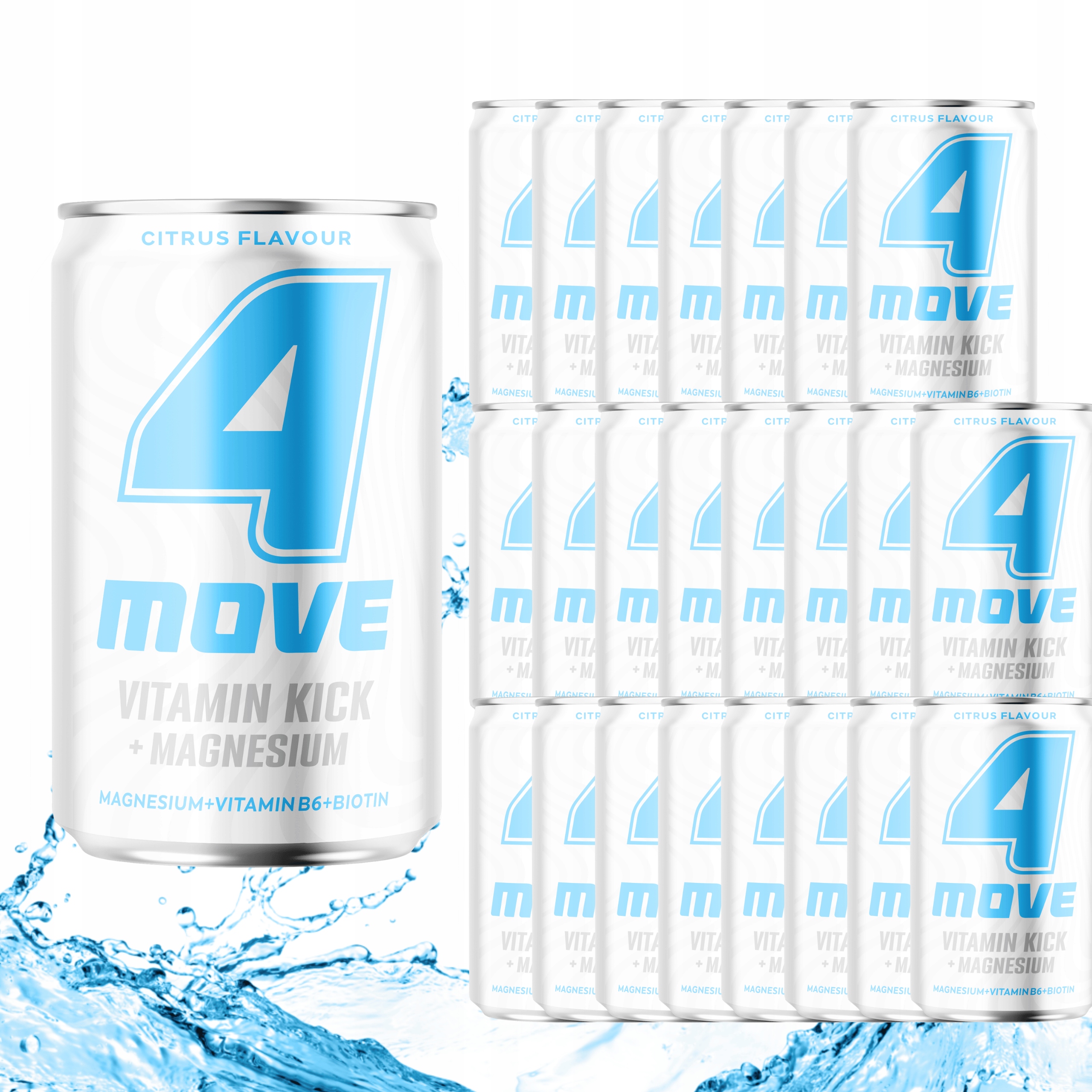 4MOVE Vitamin Shot vitamínový šot s hořčíkem vratná plechovka 24x150 ml