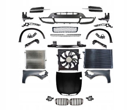 BMW X5 E70 2006-2010 ZESTAW CZĘŚCI ZDERZAK MASKA BŁOTNIKI PAS CHŁODNICE