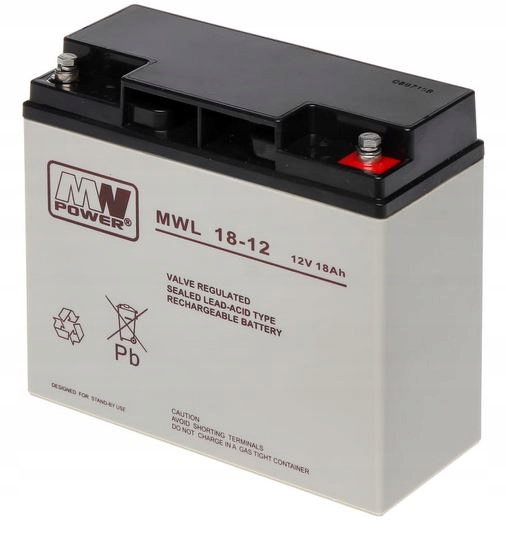 Akumulator Mw Power Mwl 18-12 12V 18Ah śruba M5