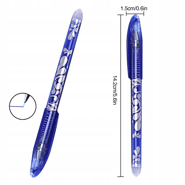 Długopisy zmazywalne gumki 60 x wkładów 4 x Długopis 3 x duża gumka Rodzaj wymazywalny