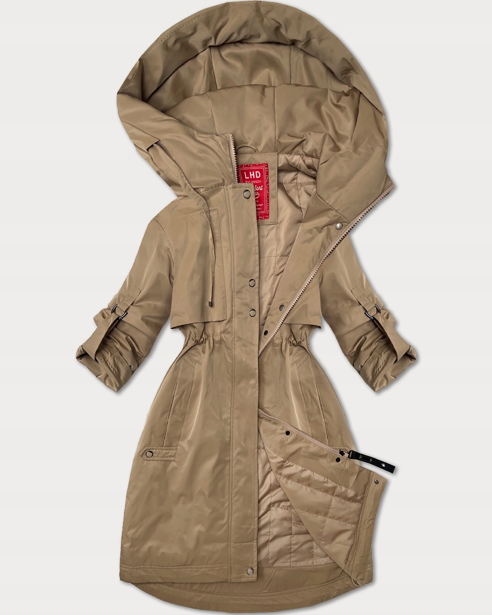 Tenká Bunda S Kapucí 24591 Béžová XL (42)