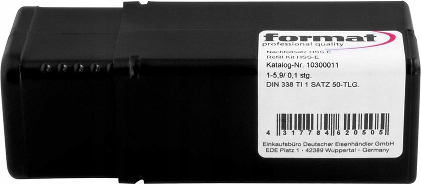 Doplňková sada spirálových vrtáků DIN338 Hsse typ N Ti 1 -10 mm Format