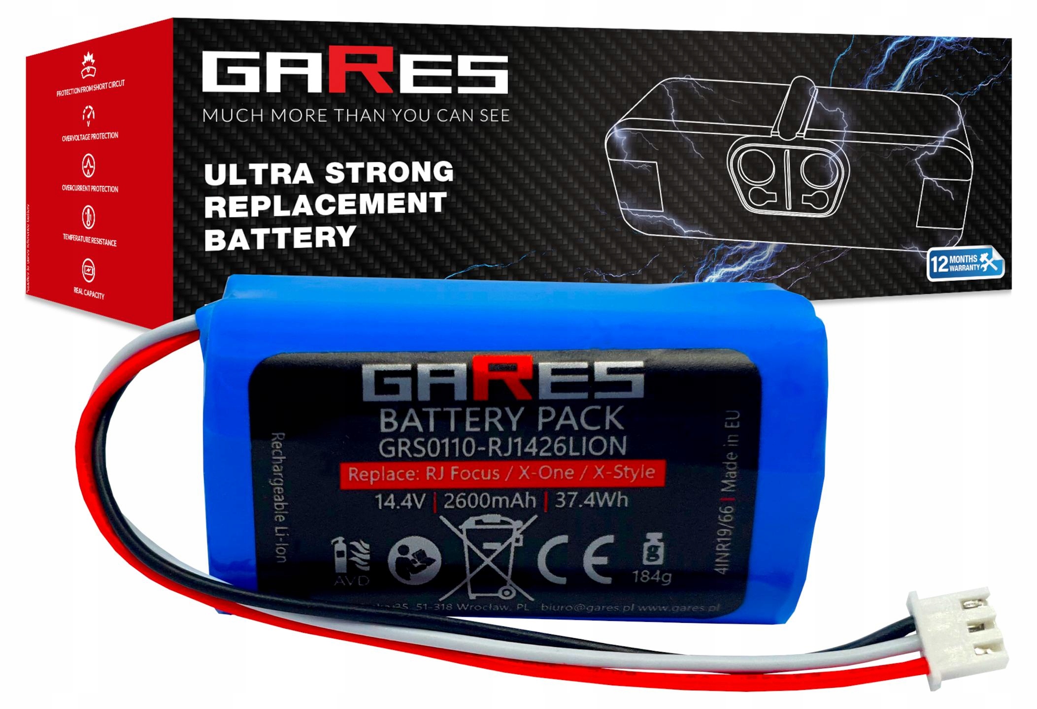 Akumulátor Gares pro Robojet Focus X-One X-Style 14,4V 2,6Ah