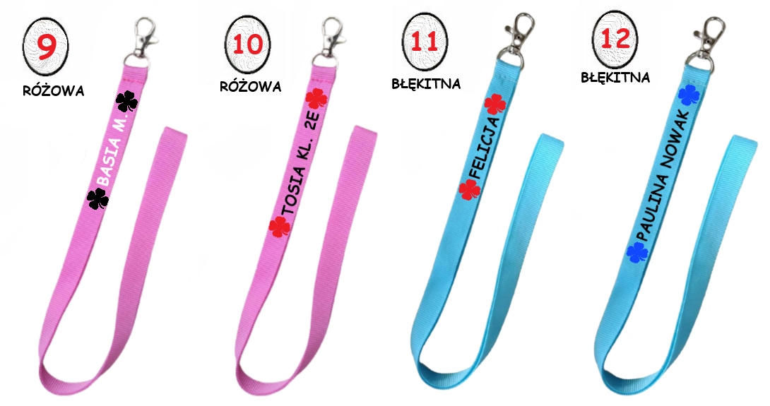 Smycz na klucze z nadrukiem - czterolistna koniczynka Producent inny