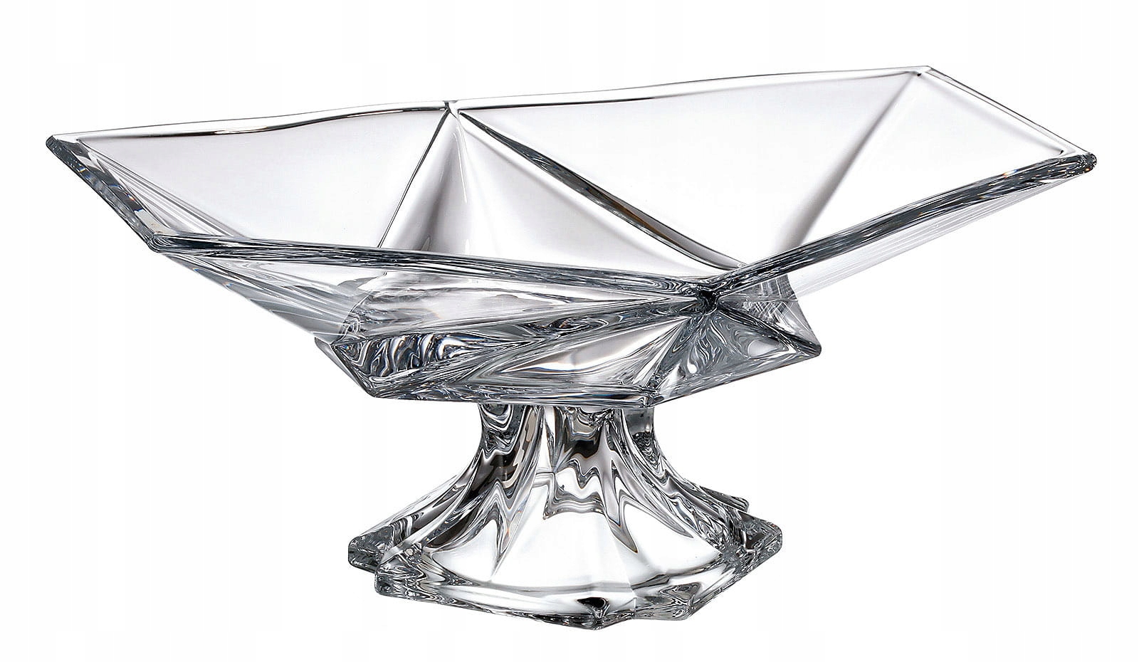 Bohemia Origami Krištáľová šalátová misa na nohe, 35,5 cm