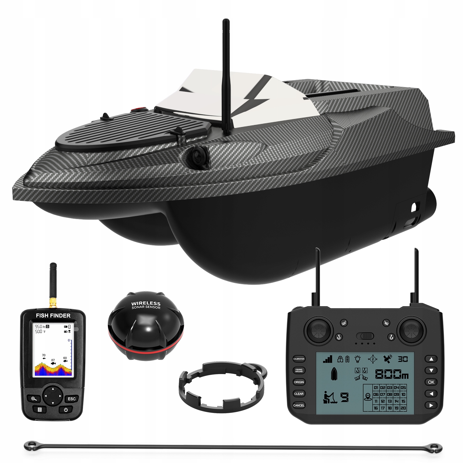 Łódka Zanętowa Flytec V080 Gps, Bateria 20000mah Echosonda, Torba 15km/h