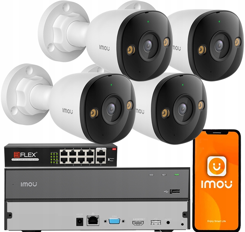 Monitorovací sada 8MPx 4 Ip kamery IPC-PS3EP-8Q0 Imou Audio Led