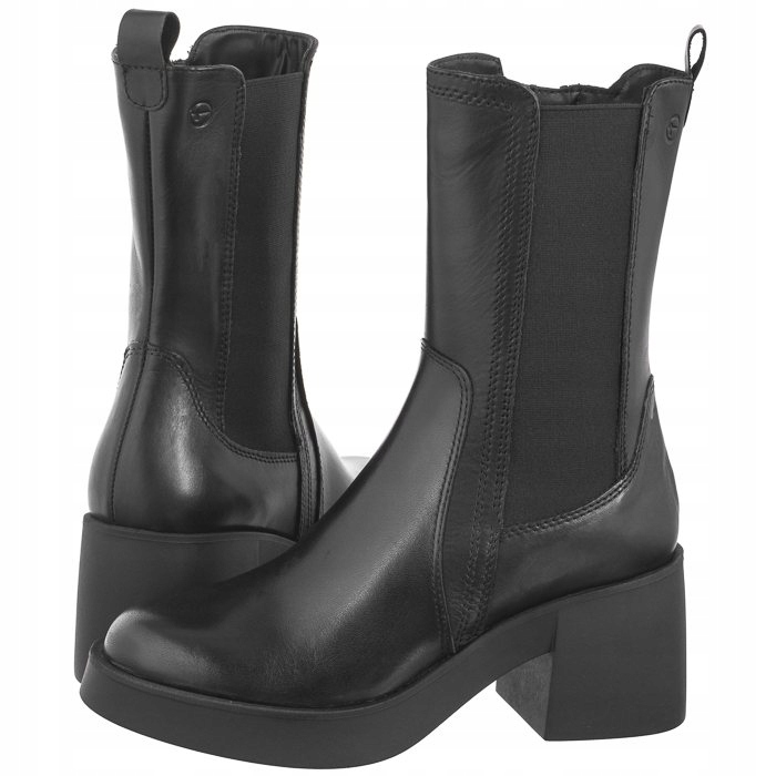 Boty Kotníkové Boty na podpatku Dámské Tamaris Černé 1-25451 Black