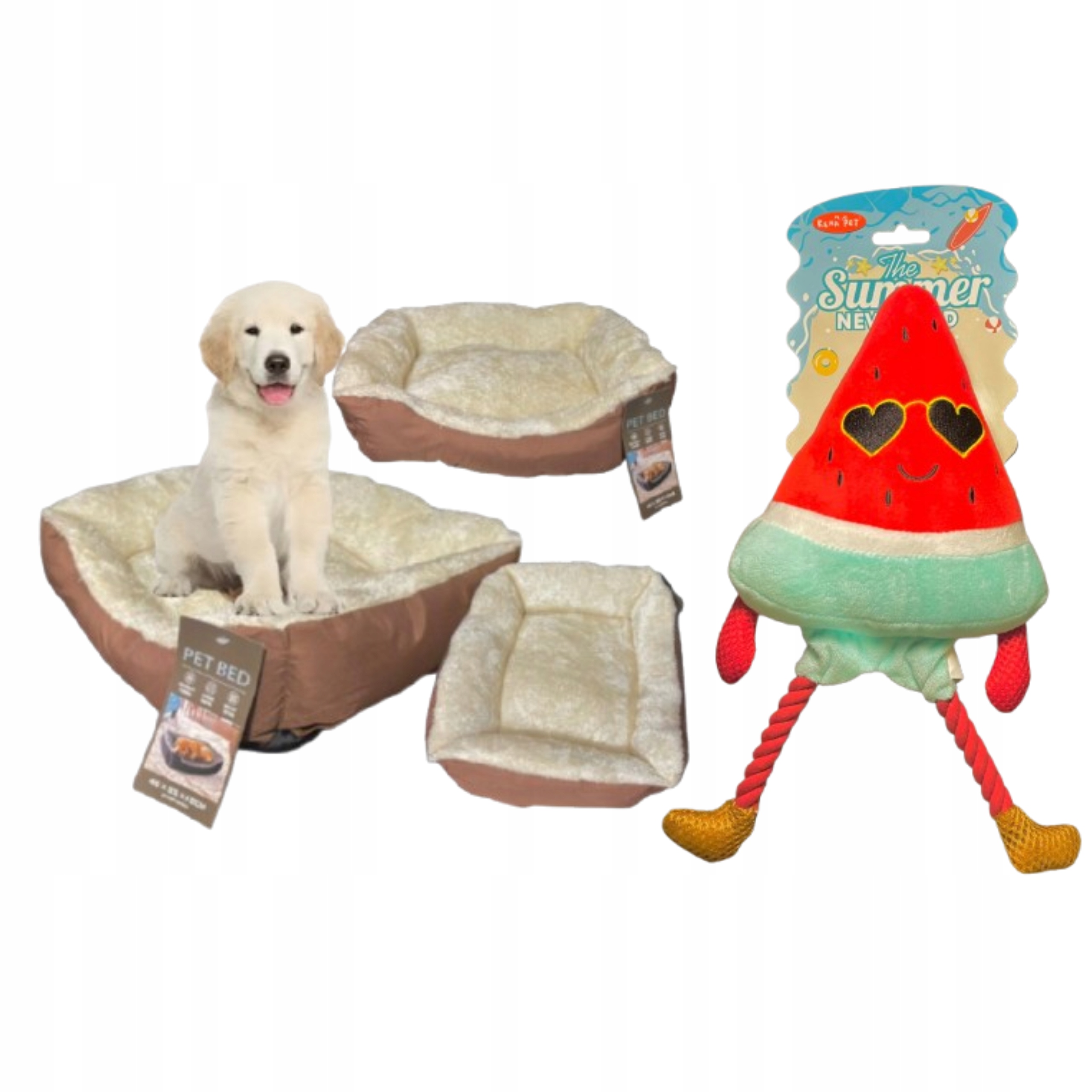 Levně Pelíšek pro psy přetahovadlo kousátko meloun sada pro malého psa