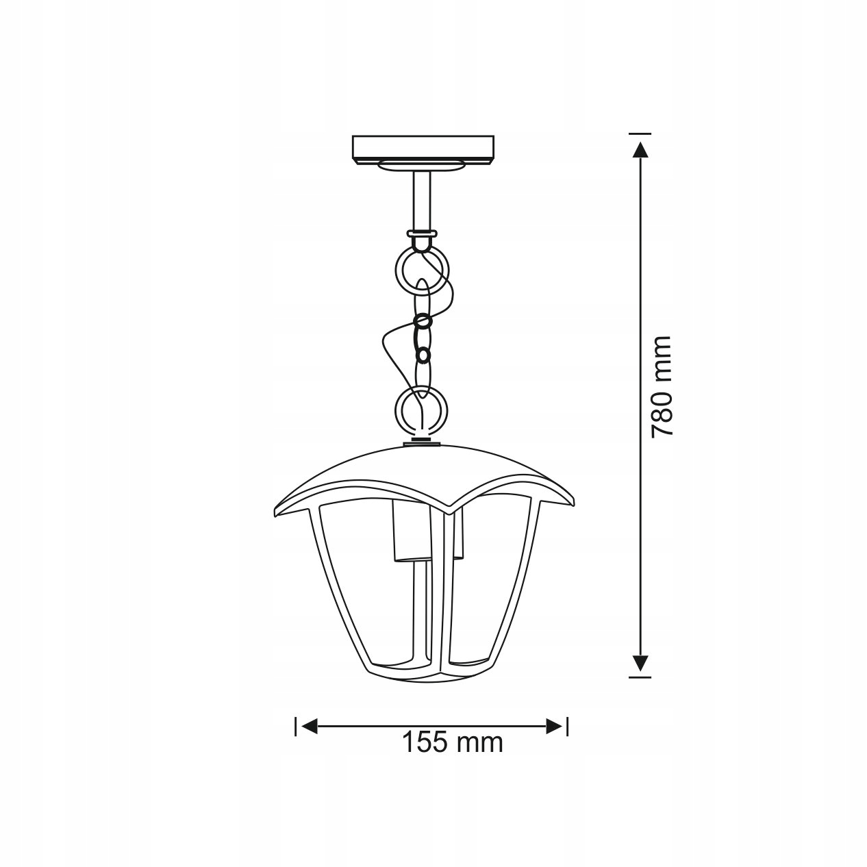 LAMPA ZEWNĘTRZNA OPRAWA OGRODOWA WISZĄCA E27 IP44 Rodzaj lampy Sufitowe - wiszące
