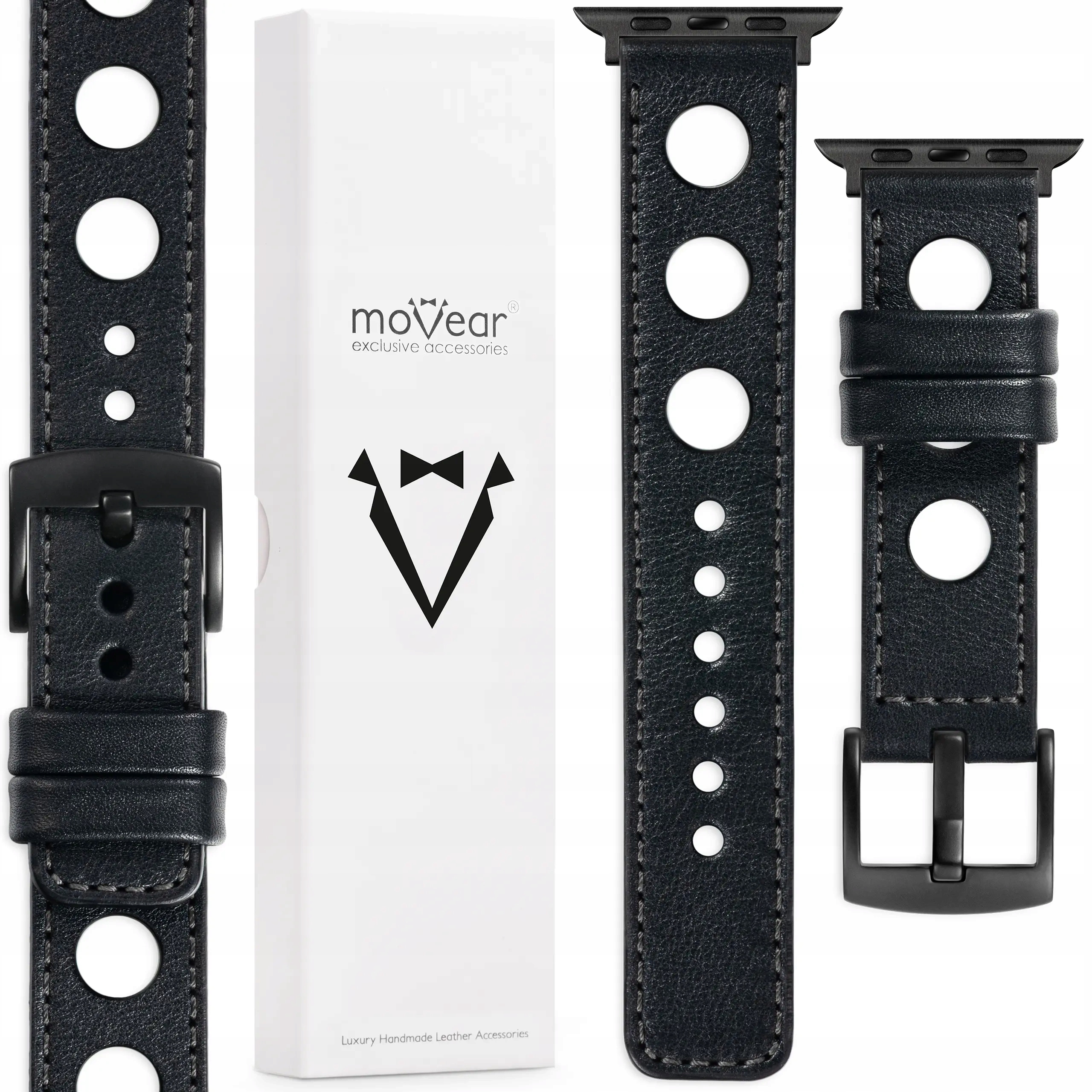 Pásek pro Apple Watch 42/41/40/38 mm Italská kůže Exkluzivní Polský Movear