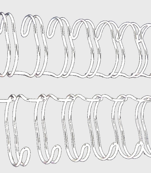 

Grzbiety drutowe 6,4mm 100 sztuk Opus białe