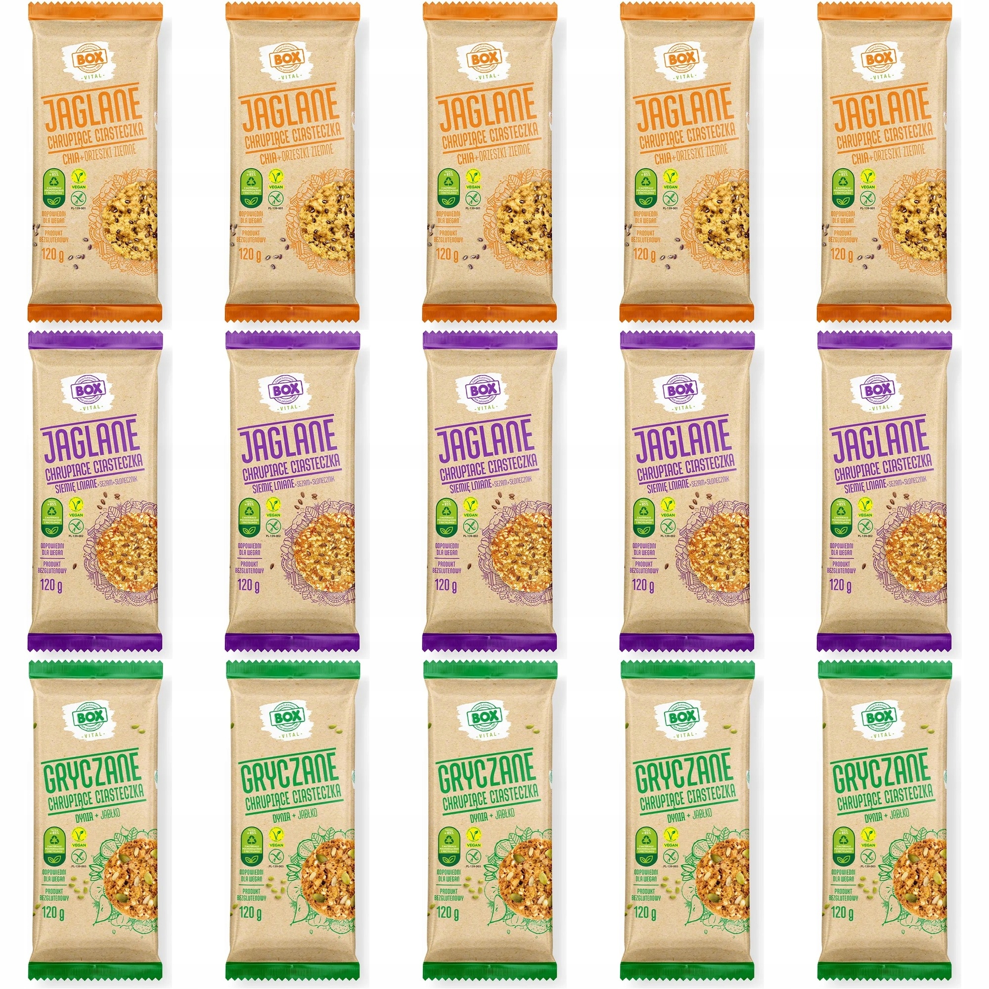 Zestaw chrupiących ciasteczek Zpc Box MIX 3 smaków 15 szt.