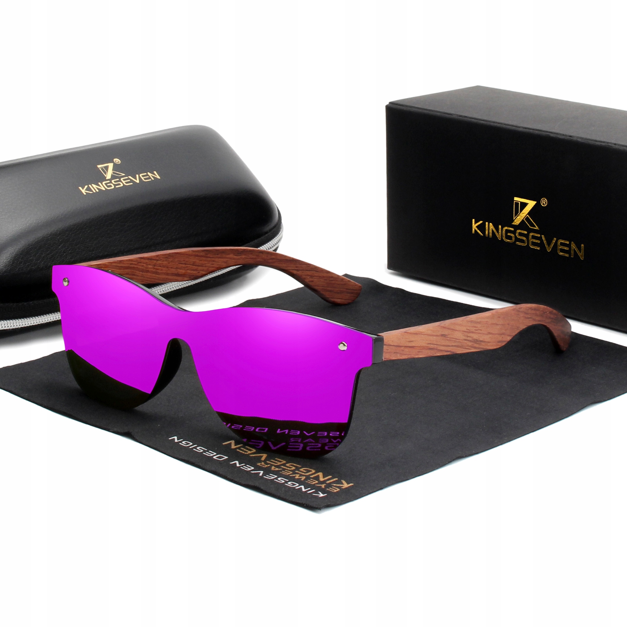 

Okulary przeciwsłoneczne Kingseven UV400 Drewniane