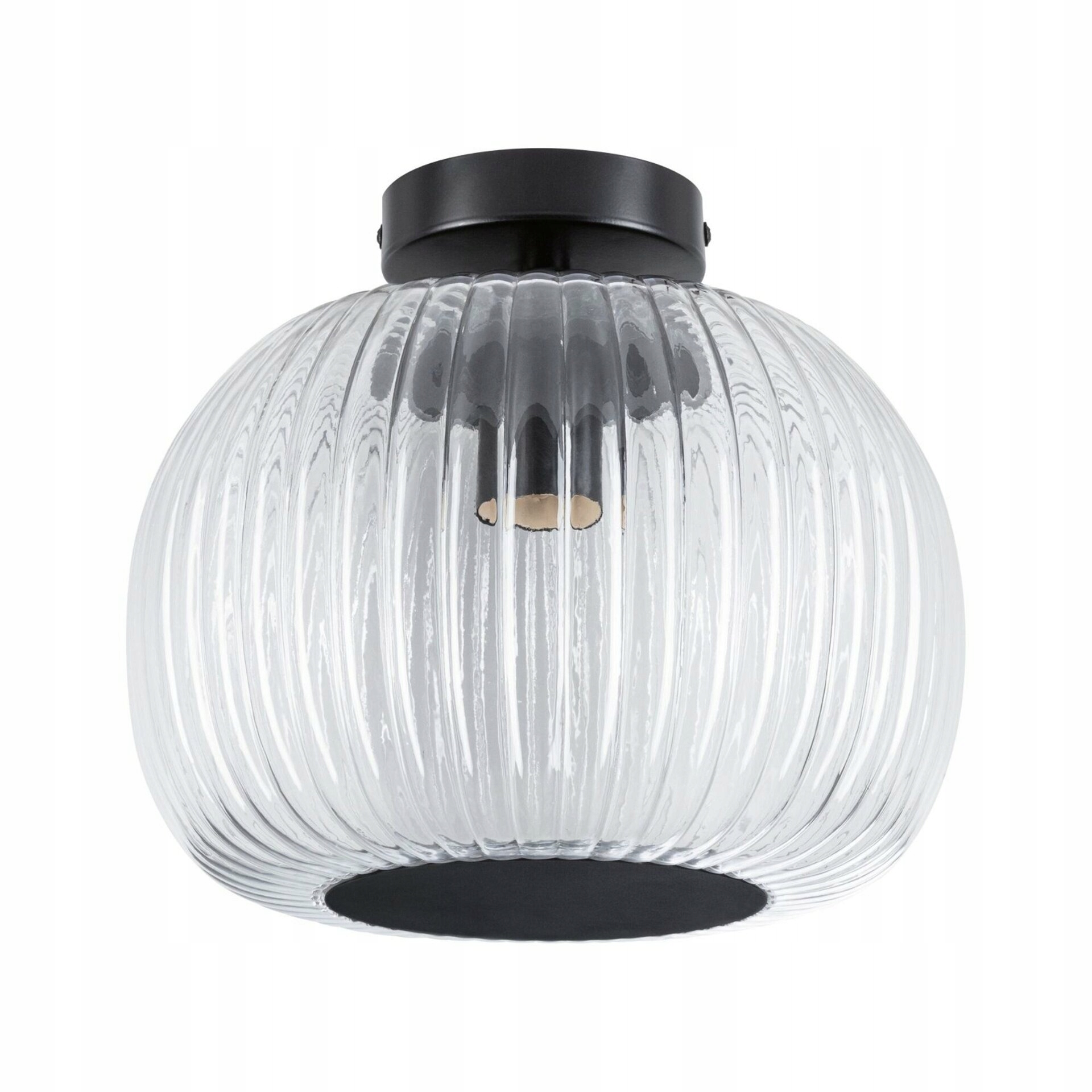 Stropné svietidlo Paulmann Ruya IP44 E27, sklo/čierna mat, 25 cm