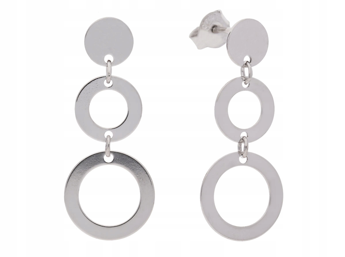 

Kolczyki srebrne z blaszkami wiszące blaszki 925