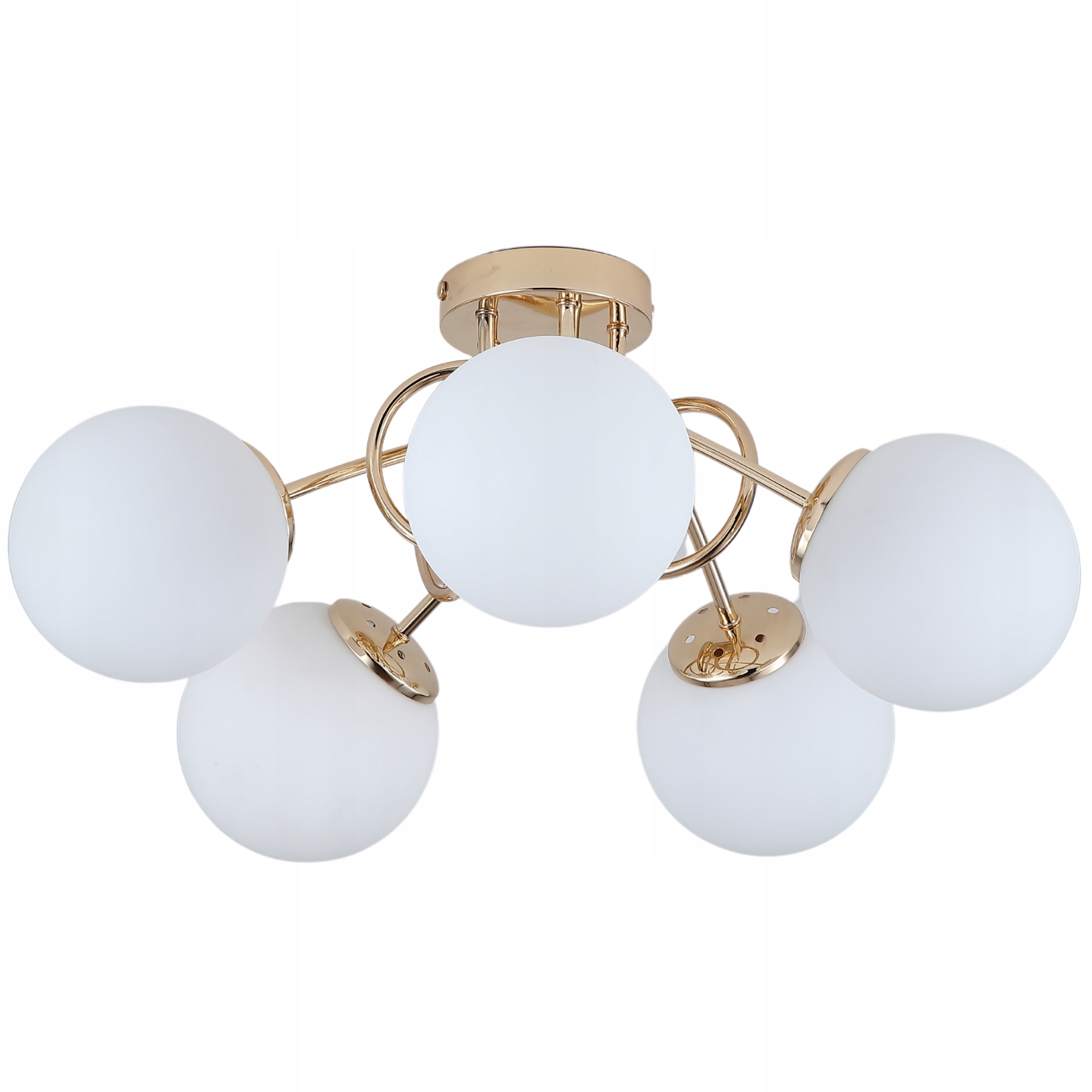 Lampa Wisząca Sufitowa Żyrandol Kule zlota Nowoczesna Led mleczna