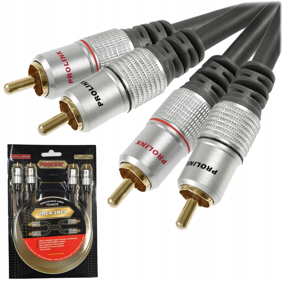 Kabel Przewód 2 Rca 2x Rca Stereo Cinch Prolink Exclusive TCV4270 7.5m