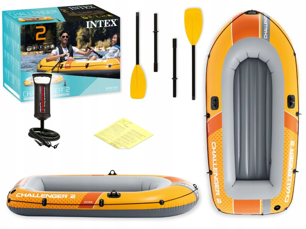 Ponton Dmuchany Challenger 2 os. Intex Pompka Wiosła 66312 New 2026