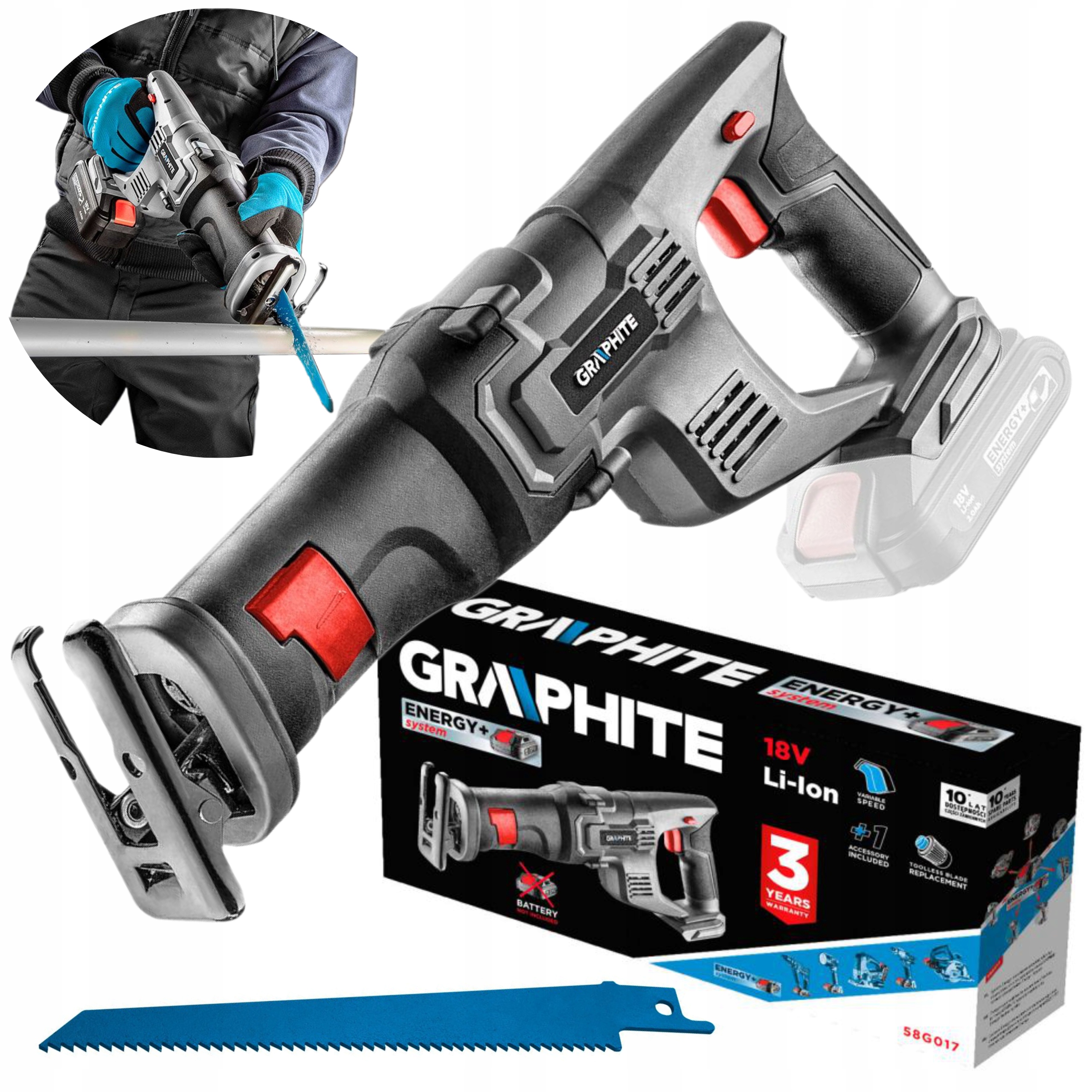 Akumulátorová Šavlová Pila Lisica Graphite Pila Ocaska