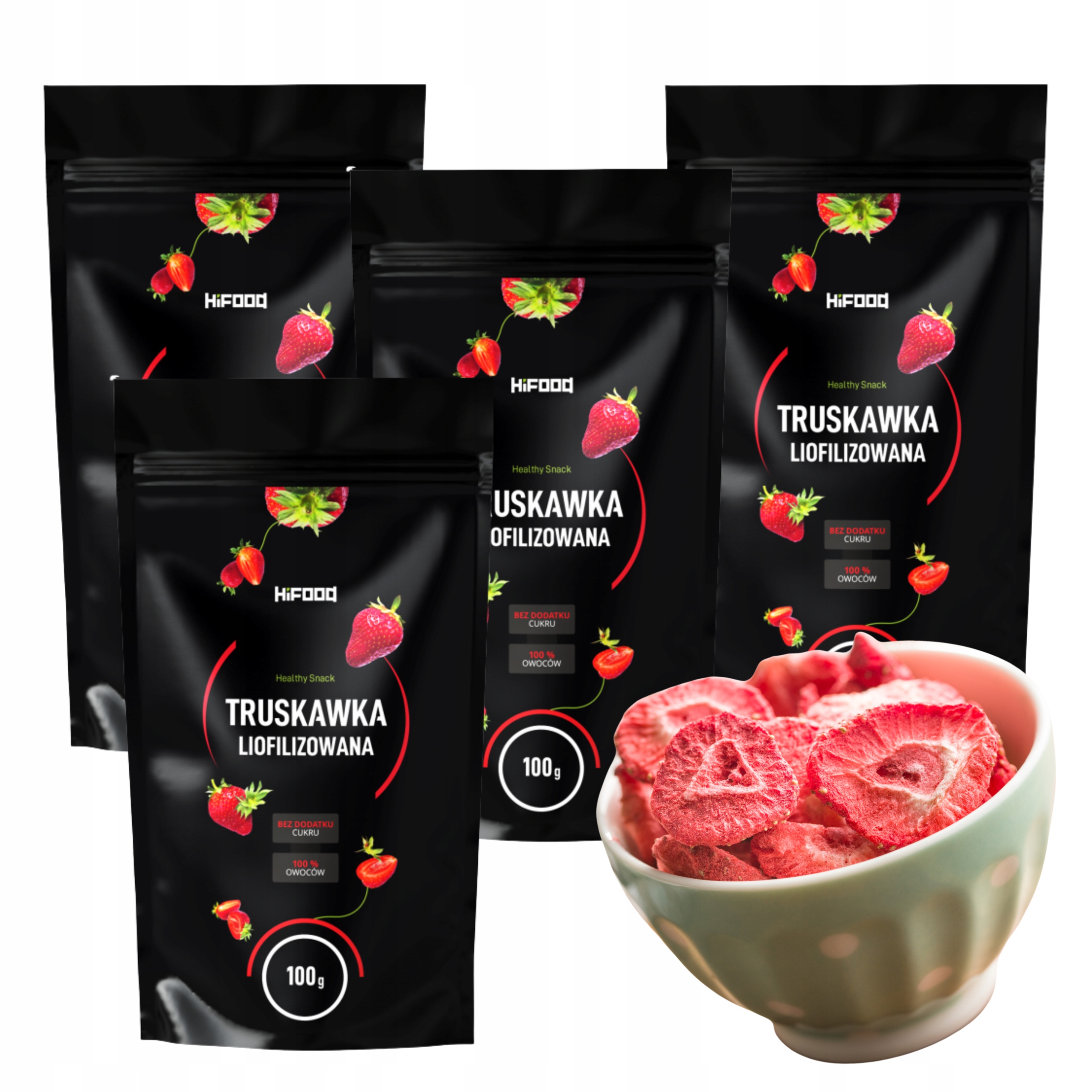 Truskawka Liofilizowana 400g Plastry 4 x 100g HiFOOD