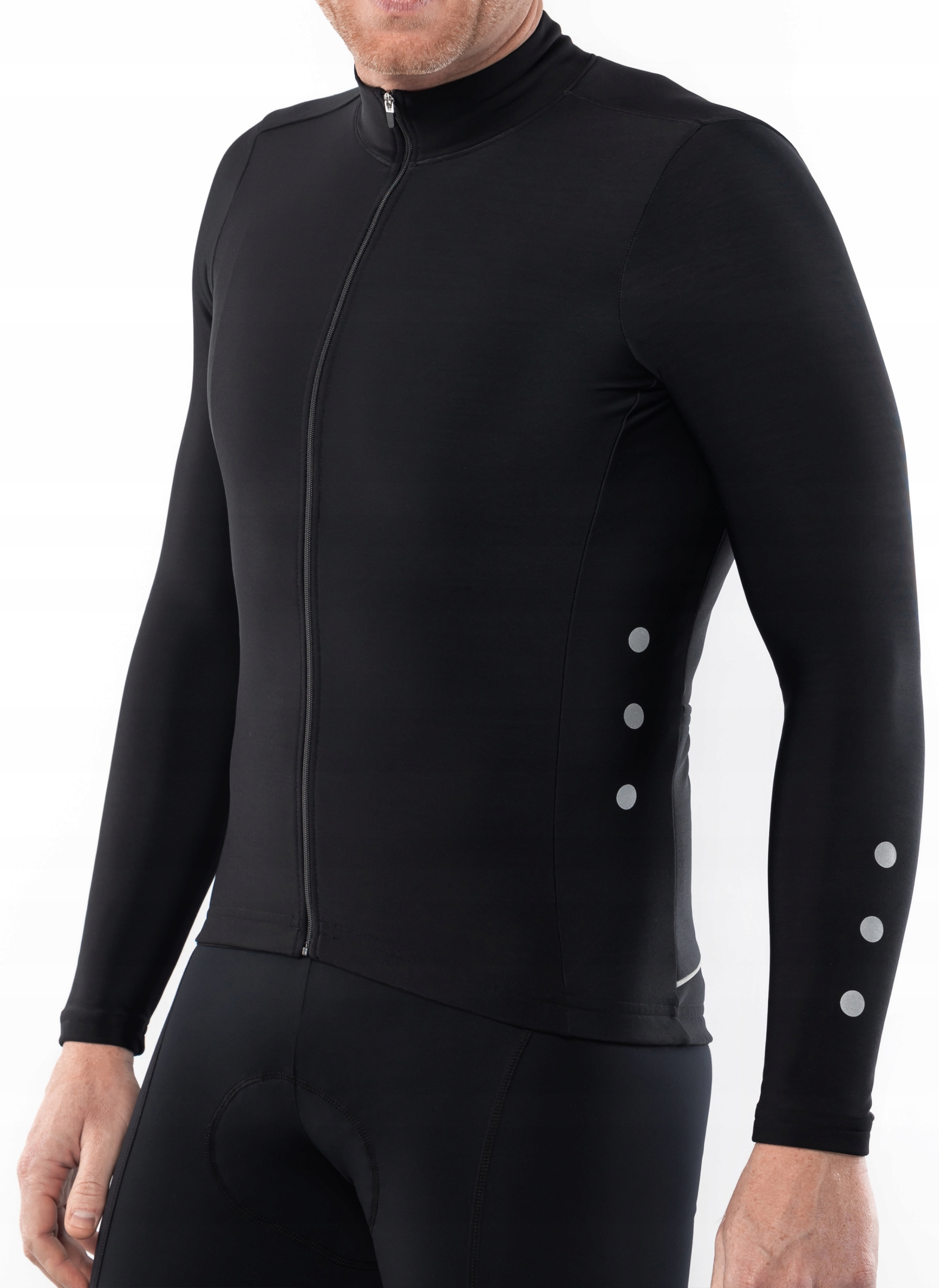 OCIEPLANA BLUZA KOLARSKA CZARNA XL, ODBLASKI, LOKOSPORT, SZOSOWKA. Rodzaj rozpinane