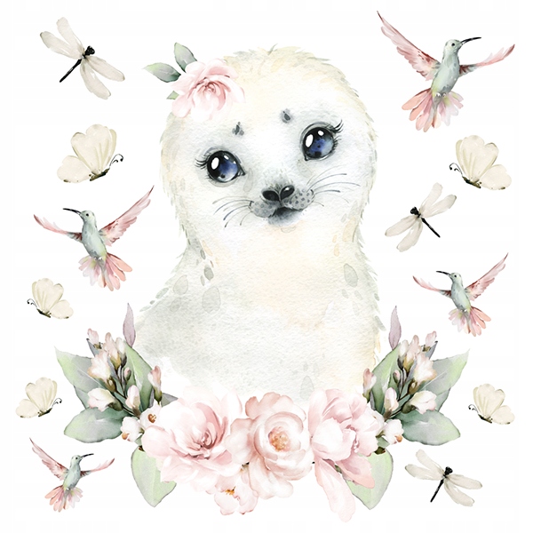 

Foka Motyl Kwiaty Naklejki Na Ścianę Dla Dzieci