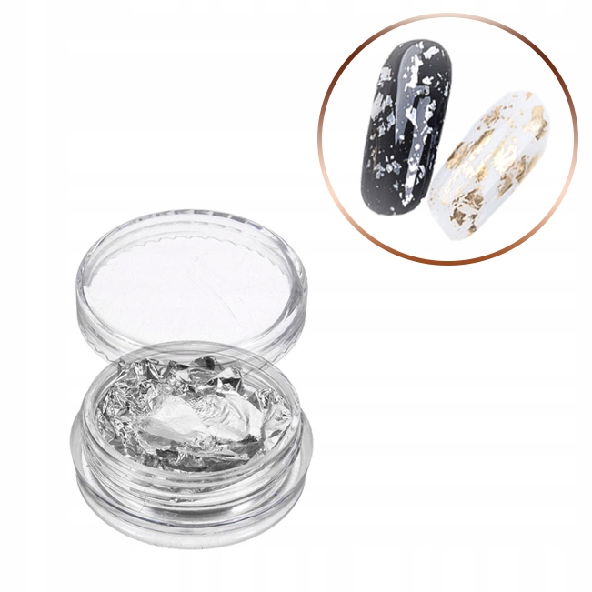 

Pazłotko srebrne folia chrom metalizowana słoiczek