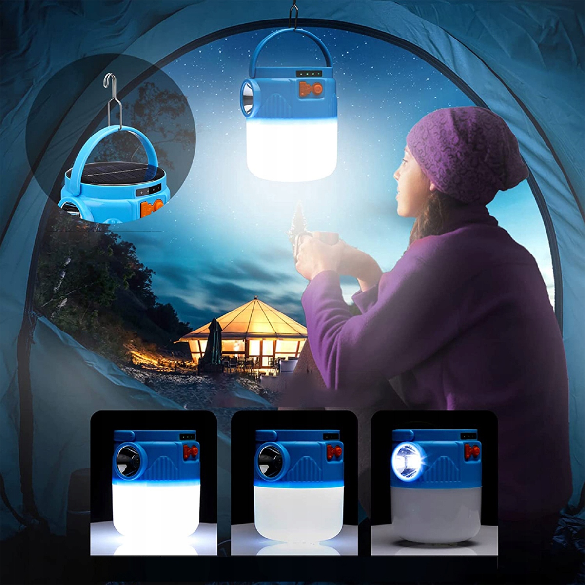 Lampka Namiotowa LED Lampka Kempingowa USB 3w1 Marka inna marka