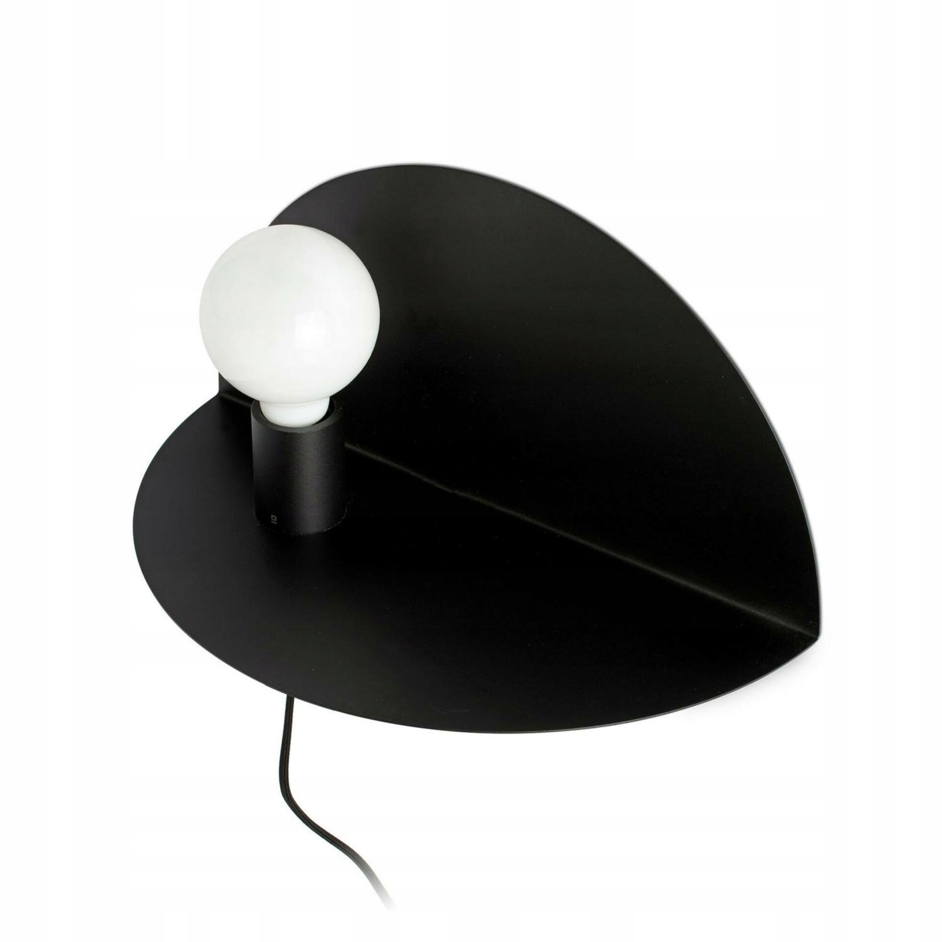 Faro Nit Left nástenná lampa čierna s poličkou, E27, design Goula/Figuera