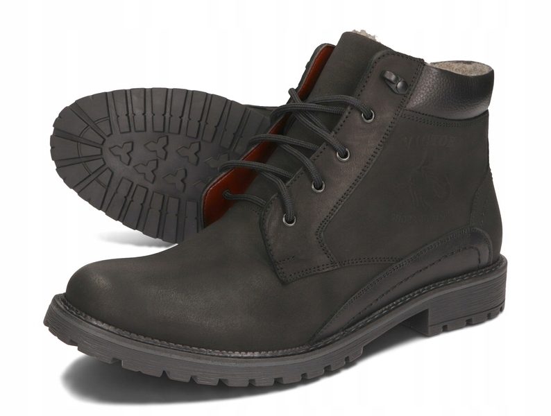 TRZEWIKI ZIMOWE BUTY POLSKIE SKÓRA 252 CZARNY 42 Rozmiar 42