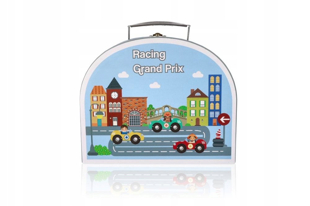 AdamToys Rennbahn 3 Autos Koffer Set 12 Teile Rennstrecke Bahnstrecke Fahrzeuge Spielbahn Kinderbahn — 11