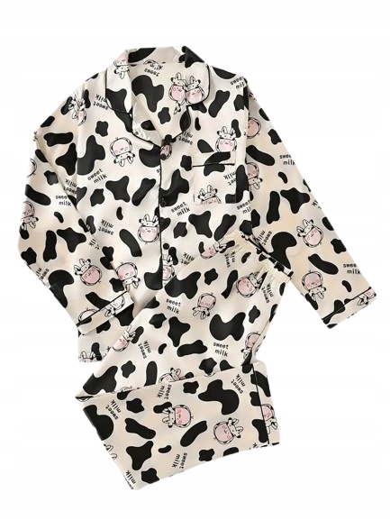 Vtipné Rozepínací Pyžamo Kráva Sweet Milk Sladké Mléko Satén L