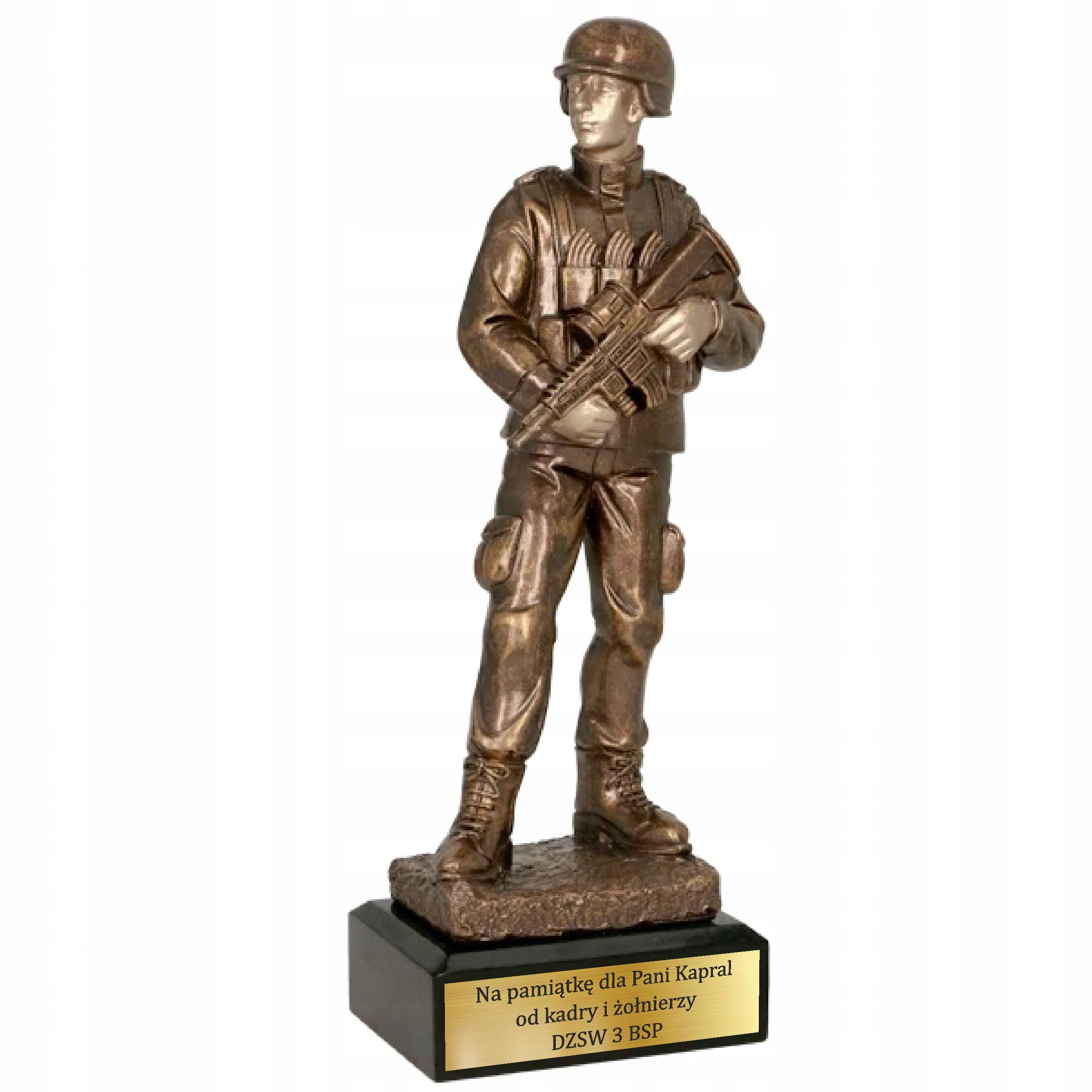 Podziękowanie dla Żołnierza Wojsko Statuetka Odlewana Żołnierz