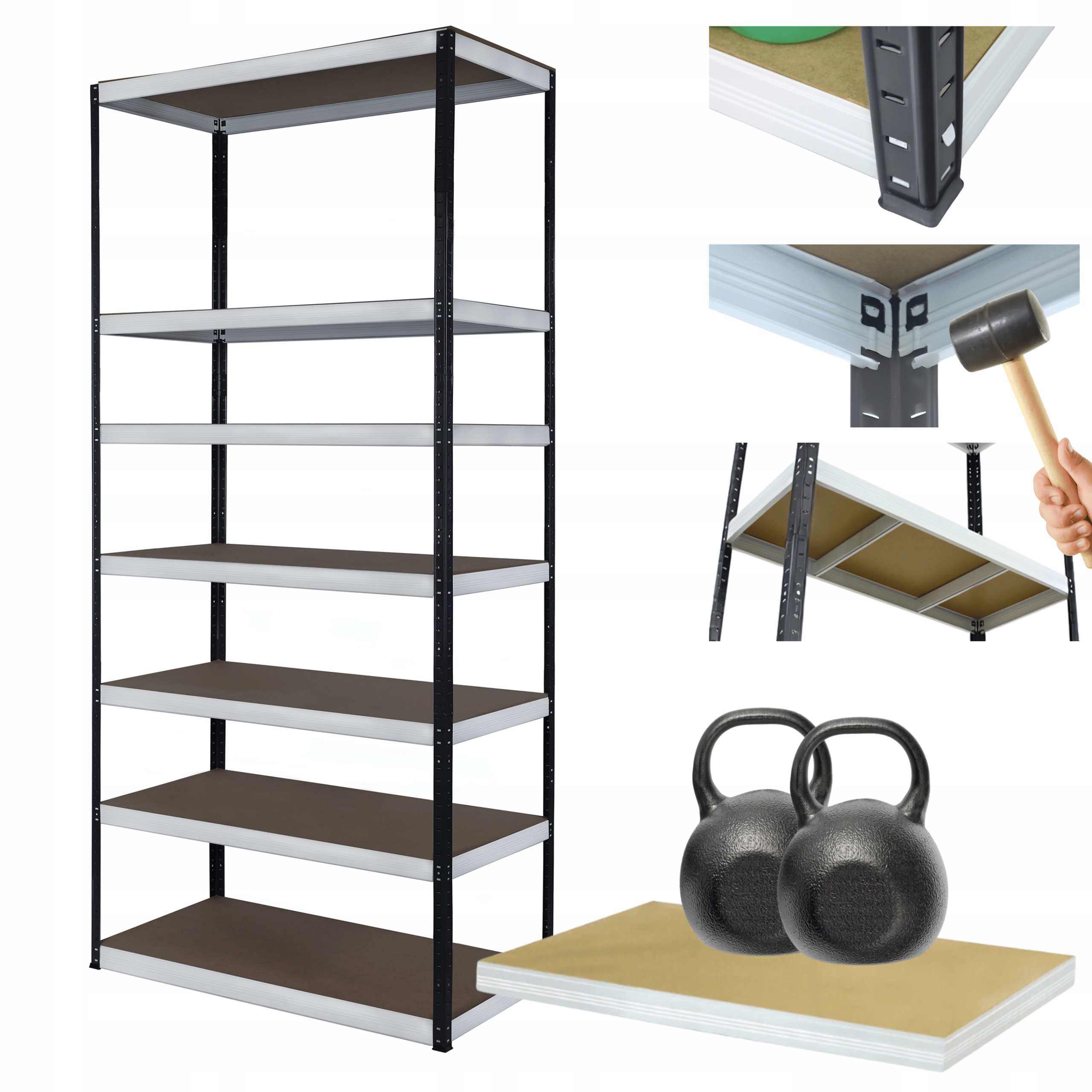 Regał metalowy magazynowy stojak Helios 270x120x50cm 7Px275kg Solidny