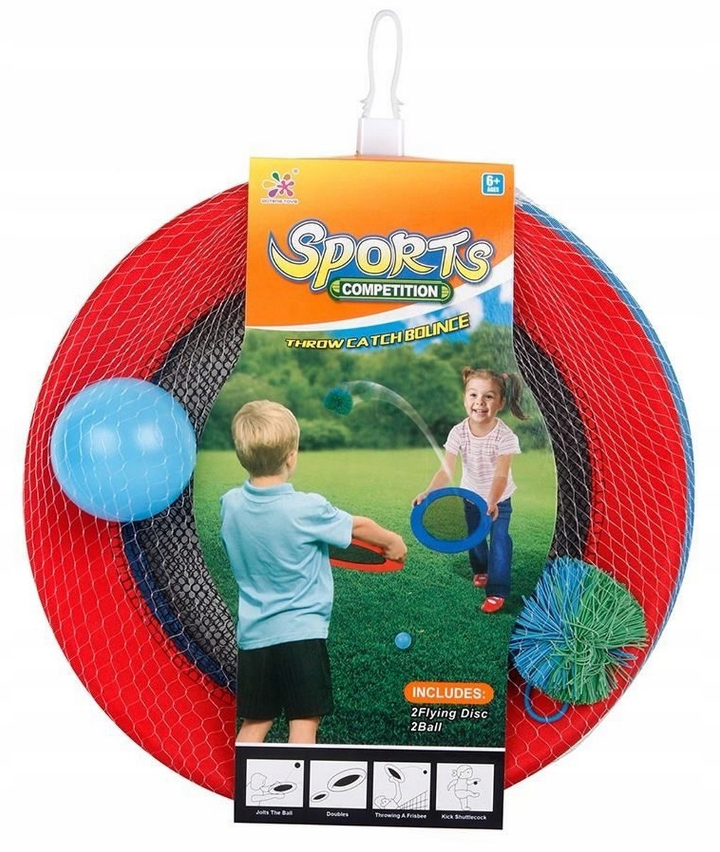 GRA PALETKI ZRĘCZNOŚCIOWA CATCH BALL GRA RZUCAJ ŁAP PALETKI + PIŁKA BADMINT Kod producenta 24841