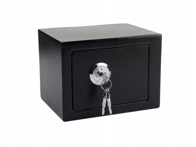 Sejf Na Klucz Czarny Domowy Solidny Mocny Twardy Z Zamkiem