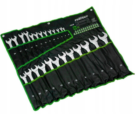 Kľúče očkoploché 6-32 mm 25 el. leštené Stalco Perfect S-76755