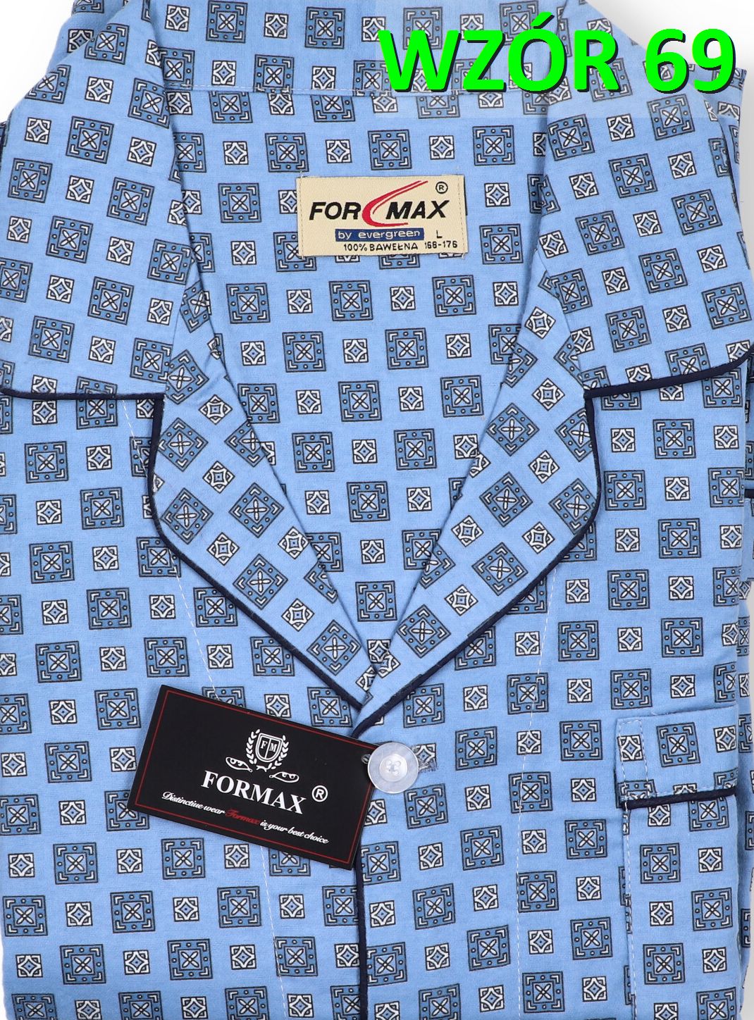 PIŻAMA MĘSKA FLANELOWA FLANELA r. 3XL FOR-MAX Materiał dominujący bawełna