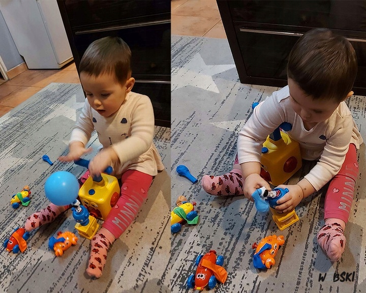 SAMOCHÓD WYRZUTNIA AREODYNAMICZNA ZABAWKA BALONY DLA 3,4,5,6 LATKA Materiał plastik