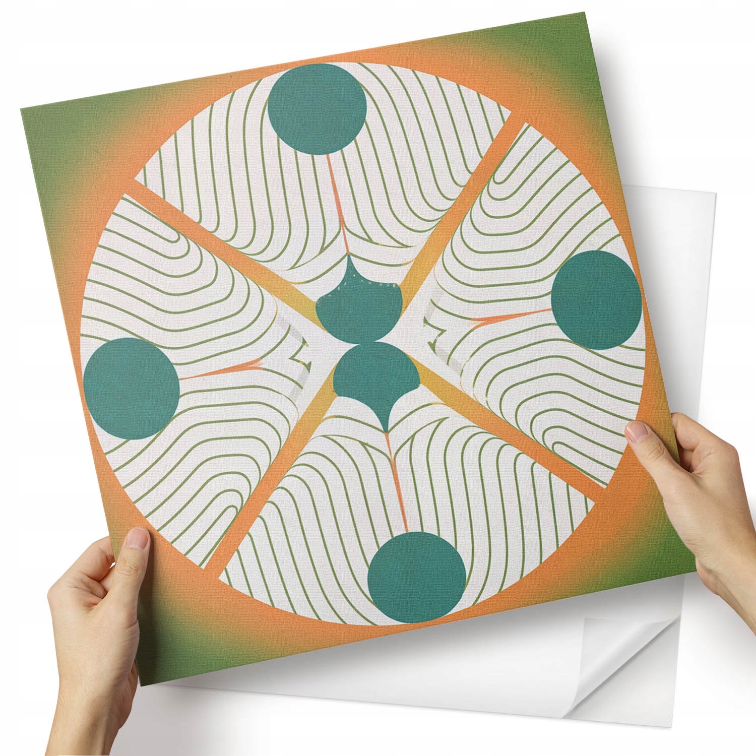 Balíček Pvc vinylových panelů kulatý vzor v abstraktním stylu 4x50x50 cm