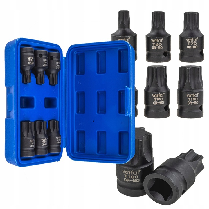 ZESTAW BITÓW KLUCZE NASADOWE UDAROWE TORX T55-T100 1/2"