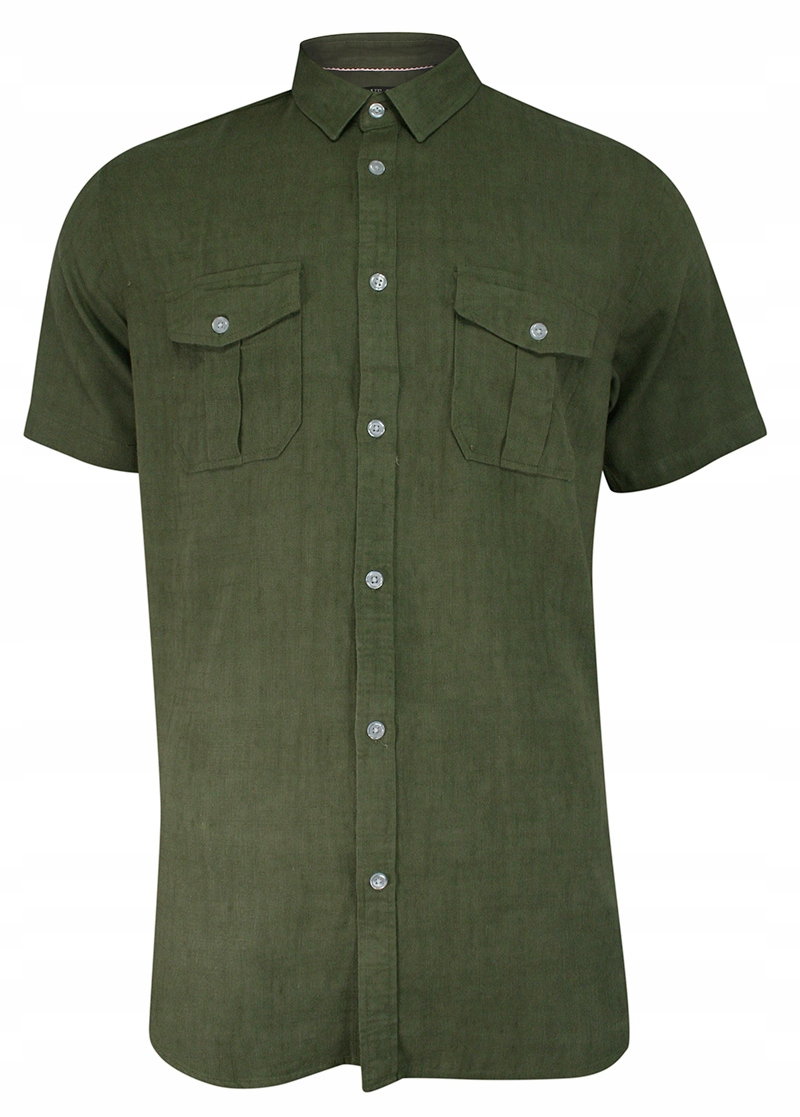 

Oliwkowa Koszula Casualowa z Lnem -brave Soul- L