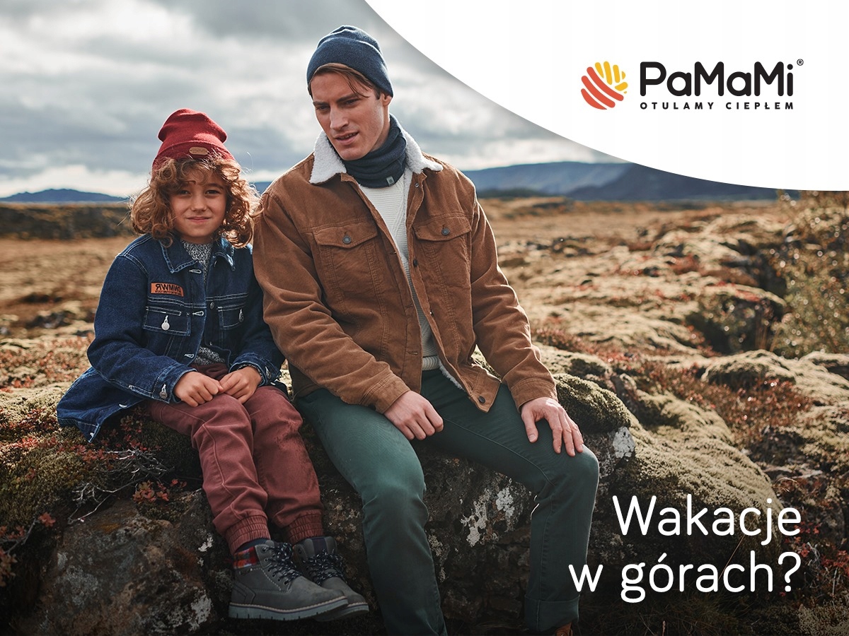 KOMIN MĘSKI ZIMOWY tuba PAMAMI granat luźny 15100 Wzór dominujący bez wzoru