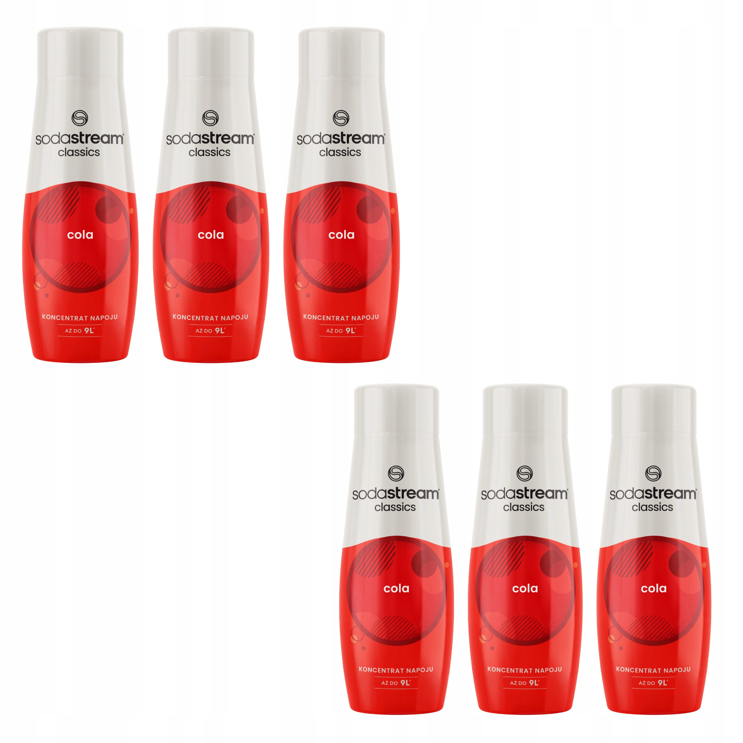 6 x Sirup Koncentrát Cola Classic Do Saturatoru Sodastream 9L Nápoje s 440 ml