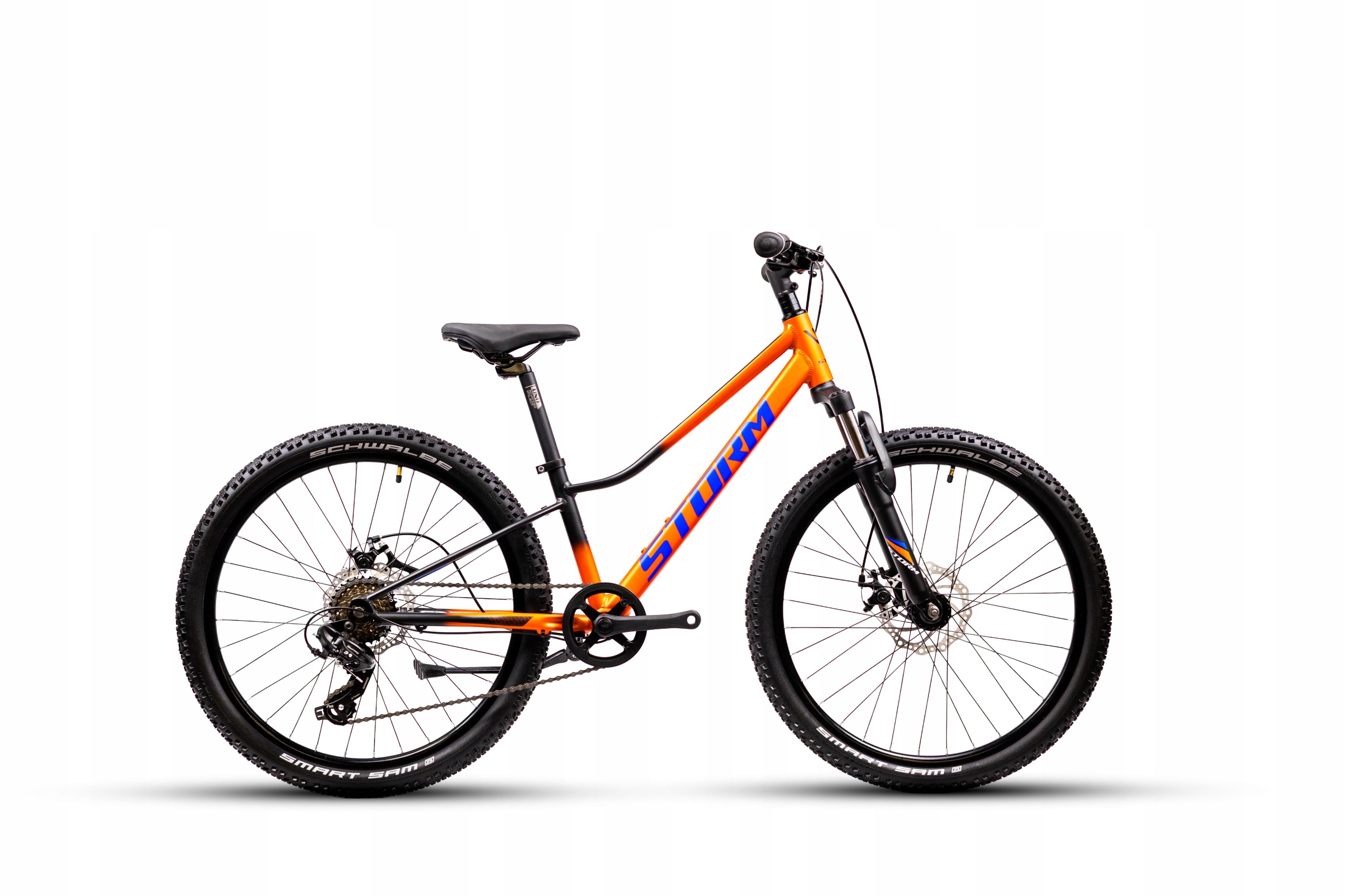 Rower Junior 24 Storm Mtb Racer Tourney 1X7 2MD 11 Pomarańczowo-czarny Mat