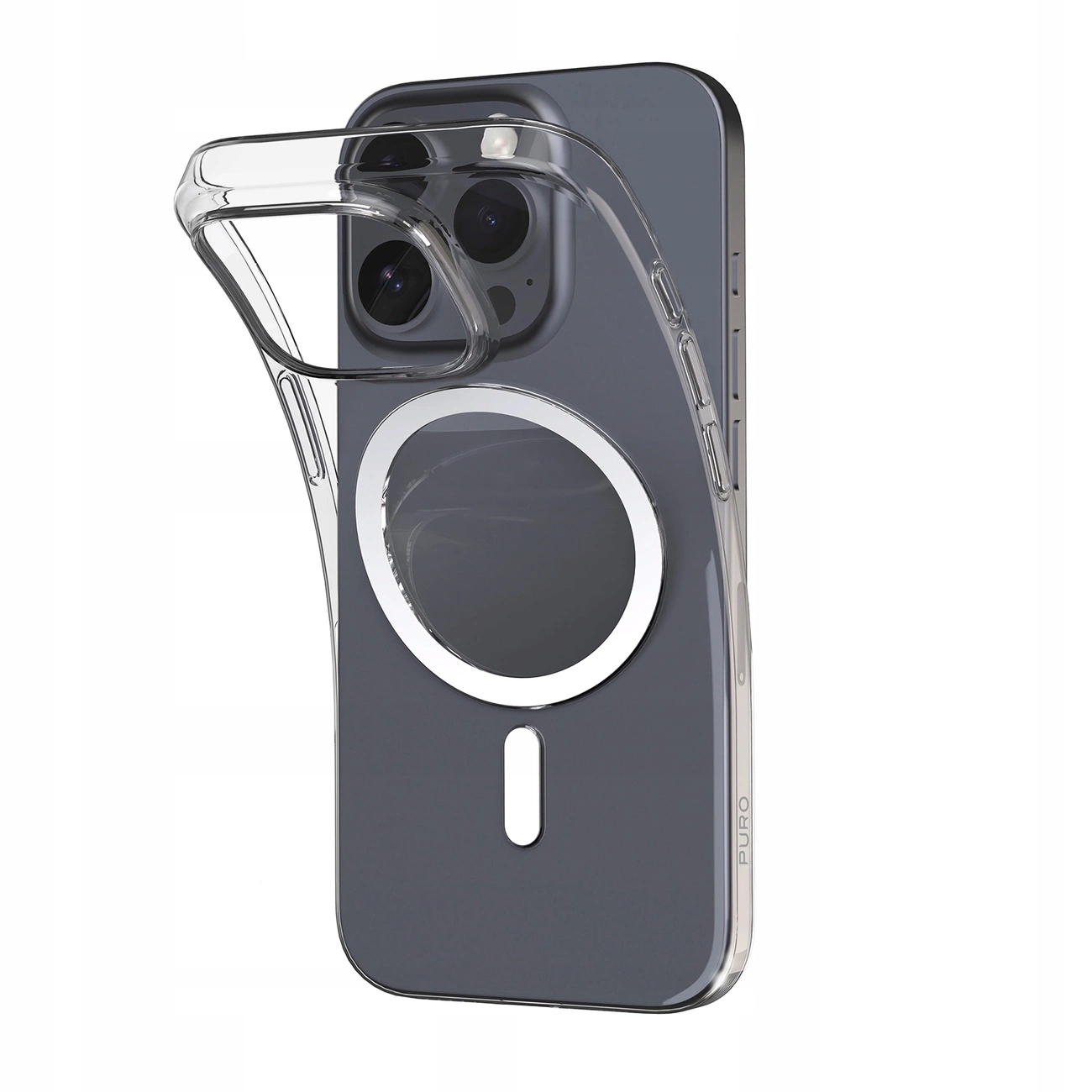 Silikonový Pouzdro Puro 03 Mag MagSafe pro iPhone 16 Pro Max průhledný