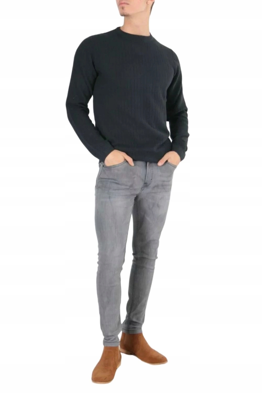 Pánský svetr Hope N Life černý, pohodlný, tenký, klasický, módní vel. S