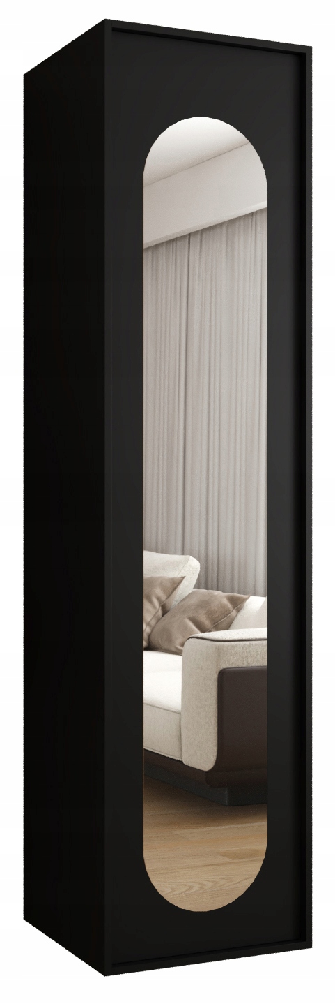 Szafa Modułowa Eden 50CM Lustro 18MM Push Click Cichy Domyk Drążek Czarna